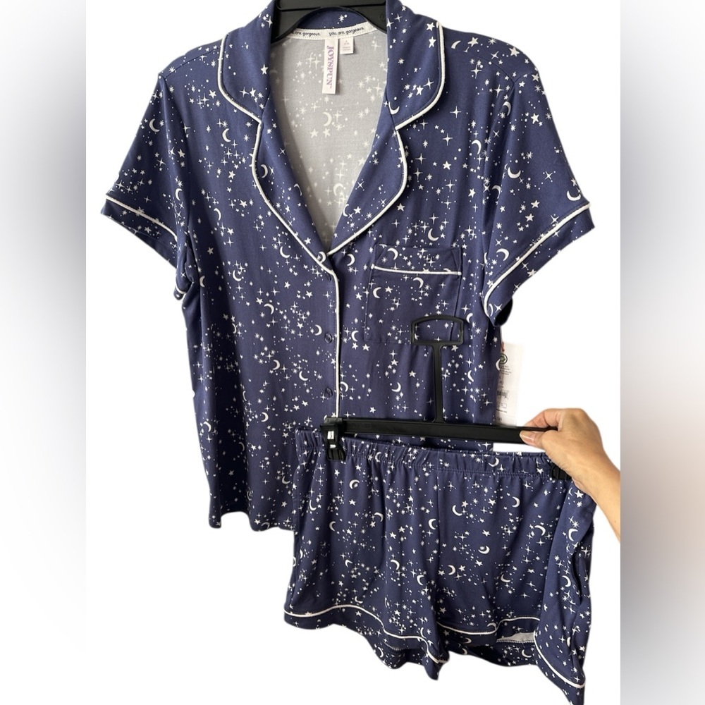 JOYSPUN Gray Zebra Print Set Of Loungewear Shorts & Top Summer Casual Small 4-6